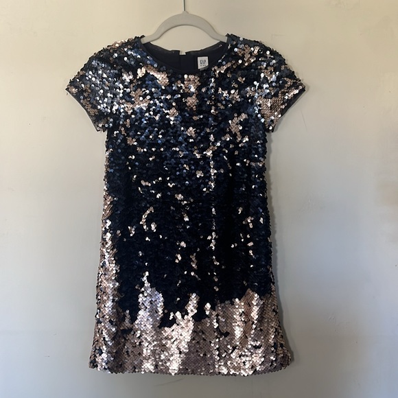 Gap kids. Size L navy and gold sequin dress - Picture 3 of 8